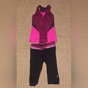 Ivivva Girls size 8 top and crop pants